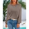 imageBTFBM Sweaters for Women 2025 Early Fall Fashion Crewneck Long Sleeve Ribbed Knit Oversized Pullover Casual Loose TopsApricot Khaki