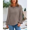 imageBTFBM Sweaters for Women 2025 Early Fall Fashion Crewneck Long Sleeve Ribbed Knit Oversized Pullover Casual Loose TopsApricot Khaki