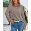 imageBTFBM Sweaters for Women 2025 Early Fall Fashion Crewneck Long Sleeve Ribbed Knit Oversized Pullover Casual Loose TopsApricot Khaki