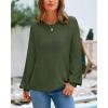 imageBTFBM Sweaters for Women 2025 Early Fall Fashion Crewneck Long Sleeve Ribbed Knit Oversized Pullover Casual Loose TopsArmy Green