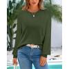 imageBTFBM Sweaters for Women 2025 Early Fall Fashion Crewneck Long Sleeve Ribbed Knit Oversized Pullover Casual Loose TopsArmy Green