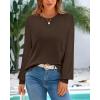 imageBTFBM Sweaters for Women 2025 Early Fall Fashion Crewneck Long Sleeve Ribbed Knit Oversized Pullover Casual Loose TopsBrown