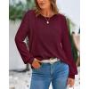 imageBTFBM Sweaters for Women 2025 Early Fall Fashion Crewneck Long Sleeve Ribbed Knit Oversized Pullover Casual Loose TopsBurgundy