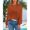 imageBTFBM Sweaters for Women 2025 Early Fall Fashion Crewneck Long Sleeve Ribbed Knit Oversized Pullover Casual Loose TopsCaramel