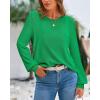 imageBTFBM Sweaters for Women 2025 Early Fall Fashion Crewneck Long Sleeve Ribbed Knit Oversized Pullover Casual Loose TopsGreen