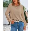imageBTFBM Sweaters for Women 2025 Early Fall Fashion Crewneck Long Sleeve Ribbed Knit Oversized Pullover Casual Loose TopsKhaki