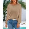 imageBTFBM Sweaters for Women 2025 Early Fall Fashion Crewneck Long Sleeve Ribbed Knit Oversized Pullover Casual Loose TopsKhaki