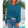 imageBTFBM Sweaters for Women 2025 Early Fall Fashion Crewneck Long Sleeve Ribbed Knit Oversized Pullover Casual Loose TopsLake Blue