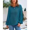 imageBTFBM Sweaters for Women 2025 Early Fall Fashion Crewneck Long Sleeve Ribbed Knit Oversized Pullover Casual Loose TopsLake Blue