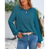 imageBTFBM Sweaters for Women 2025 Early Fall Fashion Crewneck Long Sleeve Ribbed Knit Oversized Pullover Casual Loose TopsLake Blue