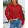 imageBTFBM Sweaters for Women 2025 Early Fall Fashion Crewneck Long Sleeve Ribbed Knit Oversized Pullover Casual Loose TopsRed