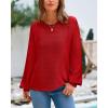 imageBTFBM Sweaters for Women 2025 Early Fall Fashion Crewneck Long Sleeve Ribbed Knit Oversized Pullover Casual Loose TopsRed