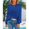 imageBTFBM Sweaters for Women 2025 Early Fall Fashion Crewneck Long Sleeve Ribbed Knit Oversized Pullover Casual Loose TopsRoyal Blue