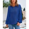 imageBTFBM Sweaters for Women 2025 Early Fall Fashion Crewneck Long Sleeve Ribbed Knit Oversized Pullover Casual Loose TopsRoyal Blue