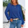imageBTFBM Sweaters for Women 2025 Early Fall Fashion Crewneck Long Sleeve Ribbed Knit Oversized Pullover Casual Loose TopsRoyal Blue