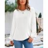 imageBTFBM Sweaters for Women 2025 Early Fall Fashion Crewneck Long Sleeve Ribbed Knit Oversized Pullover Casual Loose TopsWhite