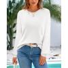 imageBTFBM Sweaters for Women 2025 Early Fall Fashion Crewneck Long Sleeve Ribbed Knit Oversized Pullover Casual Loose TopsWhite
