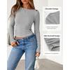 imageBTFBM Womens Long Sleeve T Shirts Fall Clothes 2025 Ribbed Slim Fit Y2K Boat Neck Casual Going Out Tops Workout OutfitsGrey