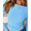 imageBTFBM Womens Long Sleeve T Shirts Fall Clothes 2025 Ribbed Slim Fit Y2K Boat Neck Casual Going Out Tops Workout OutfitsLight Blue