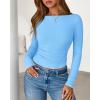 imageBTFBM Womens Long Sleeve T Shirts Fall Clothes 2025 Ribbed Slim Fit Y2K Boat Neck Casual Going Out Tops Workout OutfitsLight Blue
