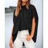 imageBTFBM Womens Summer Tops 2025 Fall Mock Neck Batwing Sleeve Shirts Loose High Low Hem Oversized Dressy Casual BlousesBlack