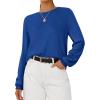 imageBTFBM Sweaters for Women 2025 Early Fall Fashion Crewneck Long Sleeve Ribbed Knit Oversized Pullover Casual Loose TopsRoyal Blue