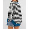 imageBTFBM Womens Oversized Striped Sweatshirt Crewneck Long Sleeve Pullover Top Casual Y2K Fall Clothes 2025 Workout ShirtBlack White