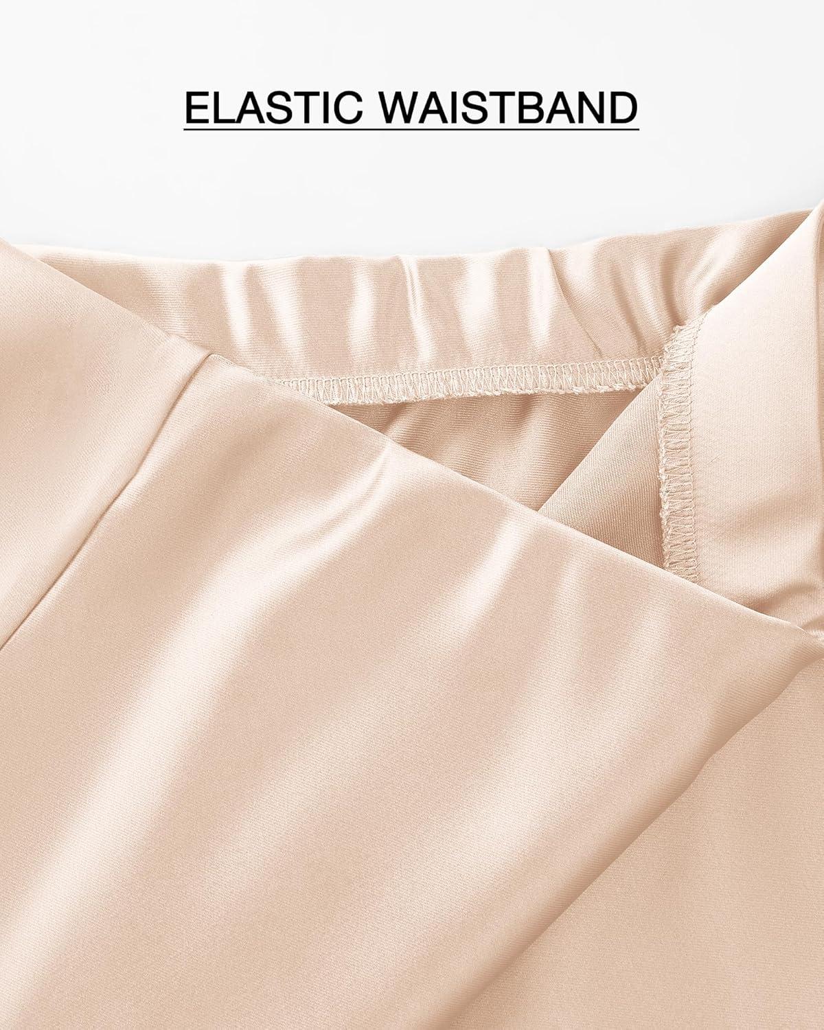 imageBTFBM 2025 Womens Summer Fall Long Satin Skirt Silk Elegant High Waist Cocktail Party Wedding Flowy ALine Midi SkirtsBeige