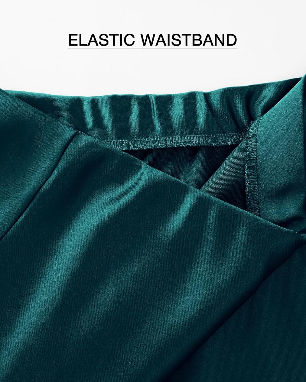 imageBTFBM 2025 Womens Summer Fall Long Satin Skirt Silk Elegant High Waist Cocktail Party Wedding Flowy ALine Midi SkirtsDark Blue