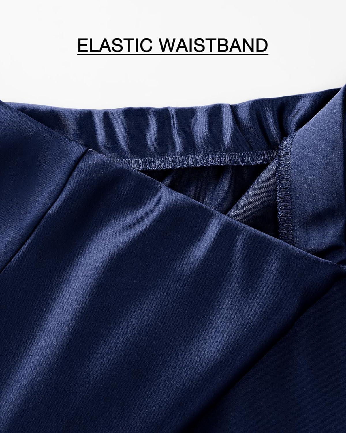 imageBTFBM 2025 Womens Summer Fall Long Satin Skirt Silk Elegant High Waist Cocktail Party Wedding Flowy ALine Midi SkirtsNavy