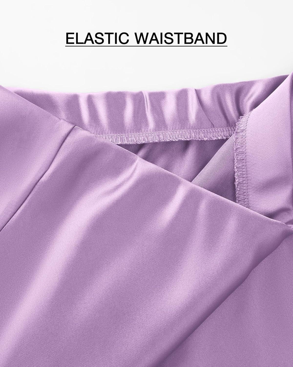 imageBTFBM 2025 Womens Summer Fall Long Satin Skirt Silk Elegant High Waist Cocktail Party Wedding Flowy ALine Midi SkirtsPurple