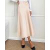 imageBTFBM 2025 Womens Summer Fall Long Satin Skirt Silk Elegant High Waist Cocktail Party Wedding Flowy ALine Midi SkirtsBeige