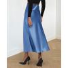 imageBTFBM 2025 Womens Summer Fall Long Satin Skirt Silk Elegant High Waist Cocktail Party Wedding Flowy ALine Midi SkirtsBlue