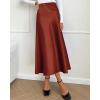 imageBTFBM 2025 Womens Summer Fall Long Satin Skirt Silk Elegant High Waist Cocktail Party Wedding Flowy ALine Midi SkirtsBrown