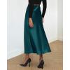 imageBTFBM 2025 Womens Summer Fall Long Satin Skirt Silk Elegant High Waist Cocktail Party Wedding Flowy ALine Midi SkirtsDark Blue