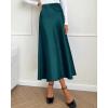 imageBTFBM 2025 Womens Summer Fall Long Satin Skirt Silk Elegant High Waist Cocktail Party Wedding Flowy ALine Midi SkirtsDark Blue