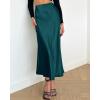 imageBTFBM 2025 Womens Summer Fall Long Satin Skirt Silk Elegant High Waist Cocktail Party Wedding Flowy ALine Midi SkirtsDark Blue