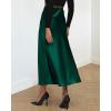 imageBTFBM 2025 Womens Summer Fall Long Satin Skirt Silk Elegant High Waist Cocktail Party Wedding Flowy ALine Midi SkirtsDark Green