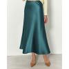 imageBTFBM 2025 Womens Summer Fall Long Satin Skirt Silk Elegant High Waist Cocktail Party Wedding Flowy ALine Midi SkirtsLake Blue