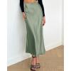 imageBTFBM 2025 Womens Summer Fall Long Satin Skirt Silk Elegant High Waist Cocktail Party Wedding Flowy ALine Midi SkirtsLight Green