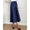 imageBTFBM 2025 Womens Summer Fall Long Satin Skirt Silk Elegant High Waist Cocktail Party Wedding Flowy ALine Midi SkirtsNavy