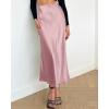 imageBTFBM 2025 Womens Summer Fall Long Satin Skirt Silk Elegant High Waist Cocktail Party Wedding Flowy ALine Midi SkirtsPink