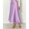 imageBTFBM 2025 Womens Summer Fall Long Satin Skirt Silk Elegant High Waist Cocktail Party Wedding Flowy ALine Midi SkirtsPurple