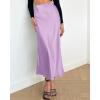 imageBTFBM 2025 Womens Summer Fall Long Satin Skirt Silk Elegant High Waist Cocktail Party Wedding Flowy ALine Midi SkirtsPurple