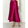 imageBTFBM 2025 Womens Summer Fall Long Satin Skirt Silk Elegant High Waist Cocktail Party Wedding Flowy ALine Midi SkirtsRose Red