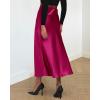 imageBTFBM 2025 Womens Summer Fall Long Satin Skirt Silk Elegant High Waist Cocktail Party Wedding Flowy ALine Midi SkirtsRose Red