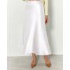 imageBTFBM 2025 Womens Summer Fall Long Satin Skirt Silk Elegant High Waist Cocktail Party Wedding Flowy ALine Midi SkirtsWhite