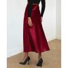 imageBTFBM 2025 Womens Summer Fall Long Satin Skirt Silk Elegant High Waist Cocktail Party Wedding Flowy ALine Midi SkirtsWine Red