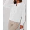 imageBTFBM Cardigan Sweaters for Women Cashmere Sweater Lightweight Button Down Casual Knit Shrugs Tops Early Fall FashionWhite