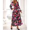imageBTFBM Fall Dresses for Women 2025 Long Sleeve Boho Floral Empire Waist Square Neck Casual Flowy Wedding Guest Maxi DressFloral Black Multi